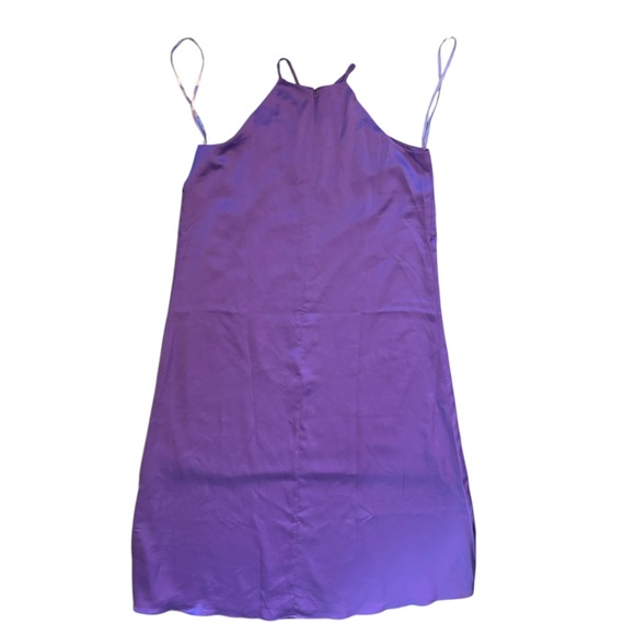 NWT Ann Taylor Women's Midi Purple Silky Halter Sheath Dress Keyhole Size SP - Picture 7 of 9
